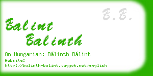 balint balinth business card