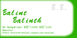 balint balinth business card